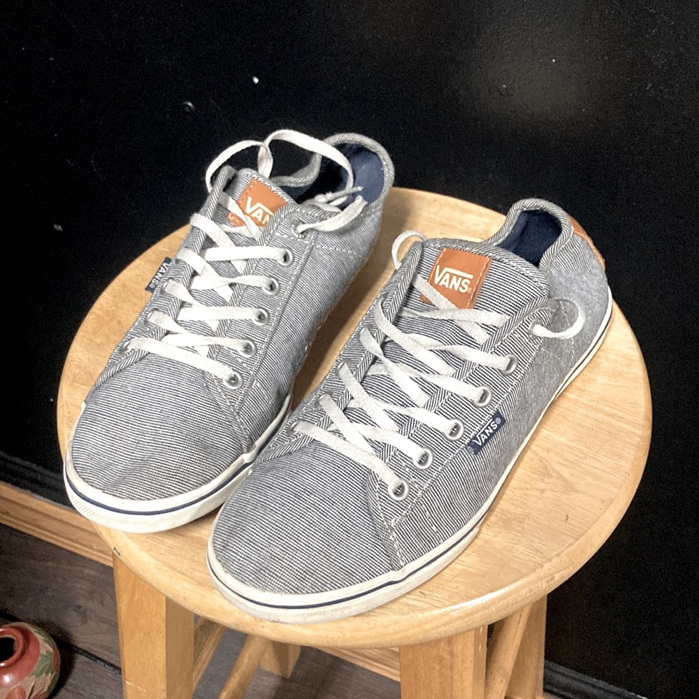 vans navy with leather.